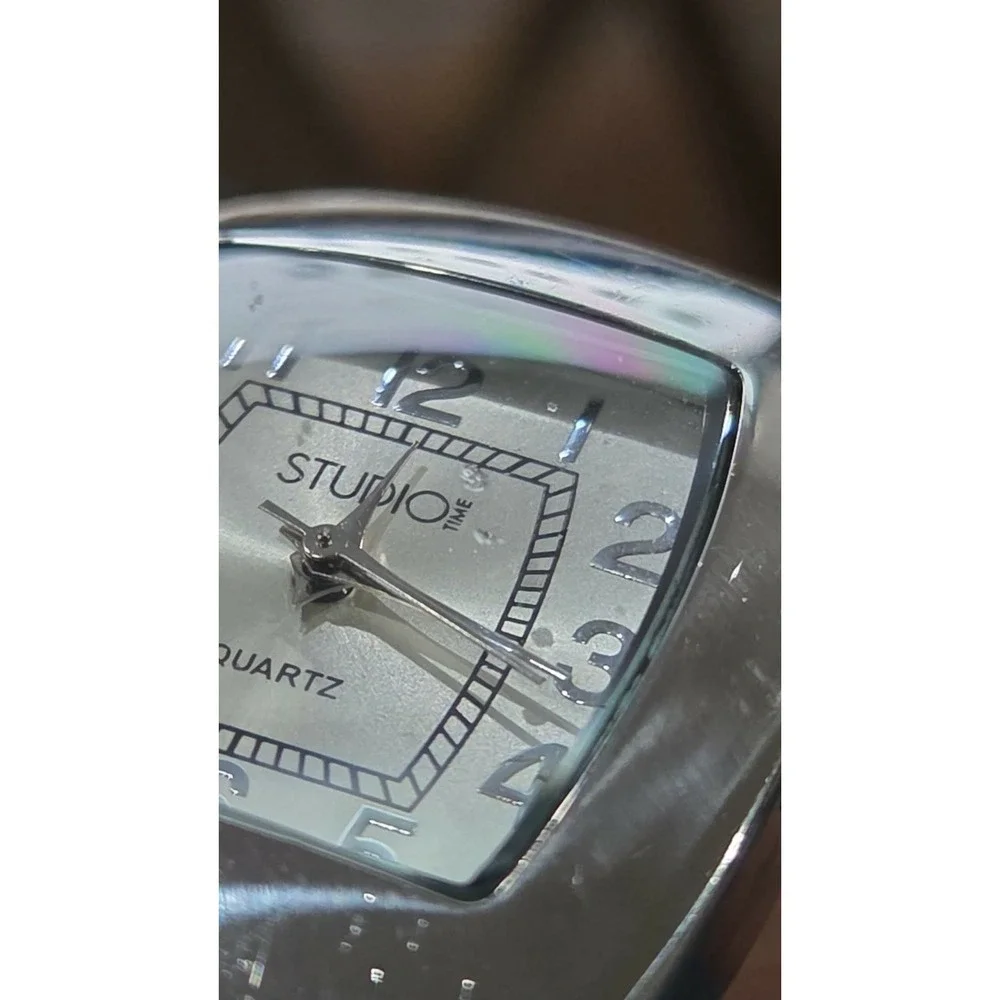 Studio Time Silver‎ Tone Rectangular Face Quartz Women's Watch